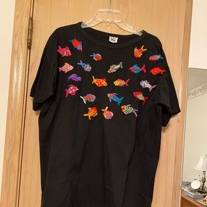 Las Manos Black Long Top - Beach Cover Up